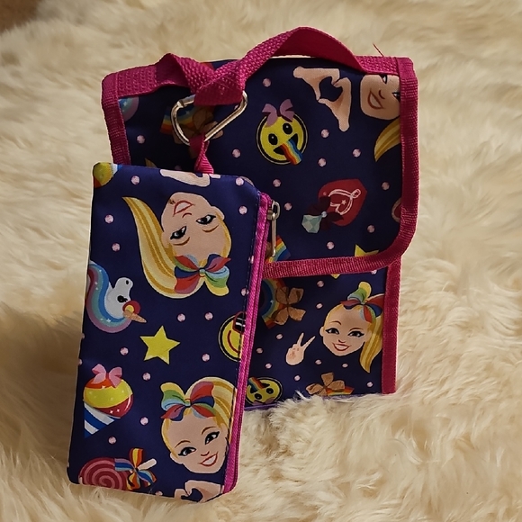 Colorful Emoji Print Bag and Pencil Case Set - Picture 1 of 10